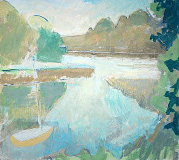 Painting of the Helford river by Tom Cross
